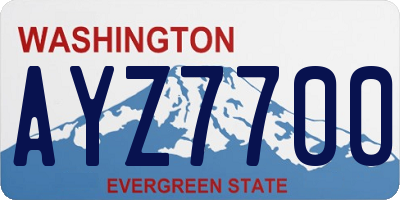 WA license plate AYZ7700