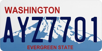 WA license plate AYZ7701