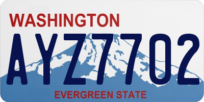 WA license plate AYZ7702