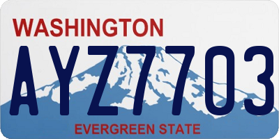 WA license plate AYZ7703