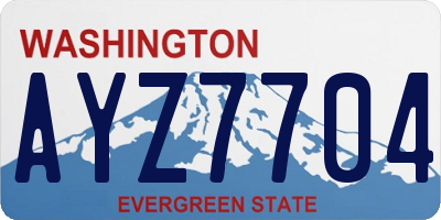 WA license plate AYZ7704