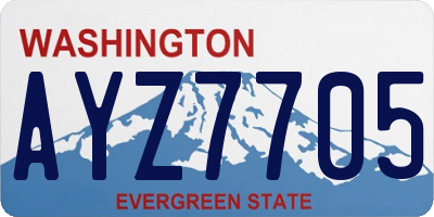 WA license plate AYZ7705