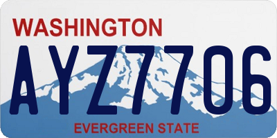 WA license plate AYZ7706