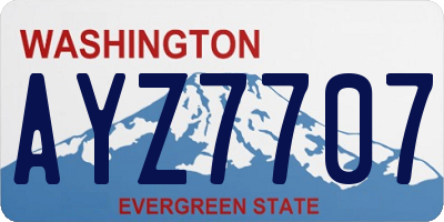 WA license plate AYZ7707