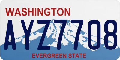 WA license plate AYZ7708