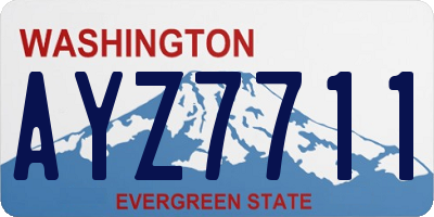 WA license plate AYZ7711