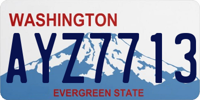 WA license plate AYZ7713