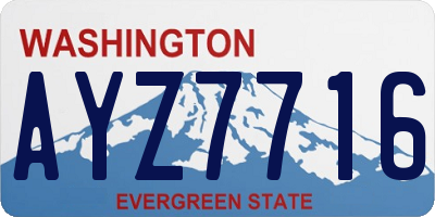 WA license plate AYZ7716