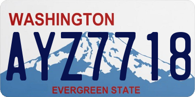 WA license plate AYZ7718