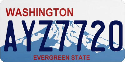 WA license plate AYZ7720