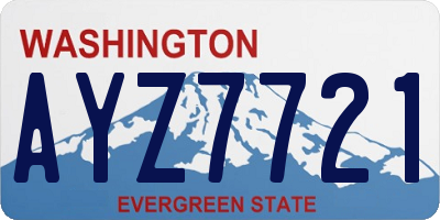 WA license plate AYZ7721