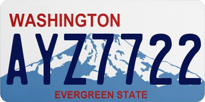 WA license plate AYZ7722