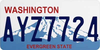 WA license plate AYZ7724