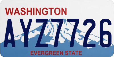 WA license plate AYZ7726