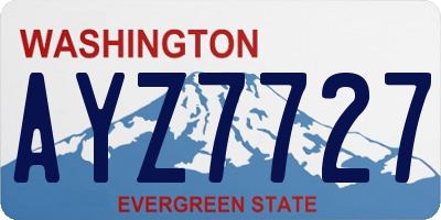 WA license plate AYZ7727