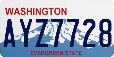 WA license plate AYZ7728