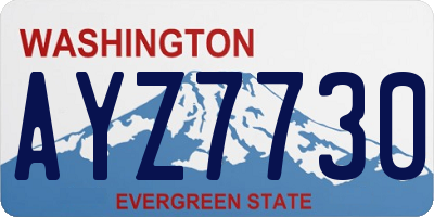 WA license plate AYZ7730