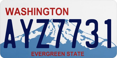 WA license plate AYZ7731