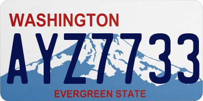 WA license plate AYZ7733