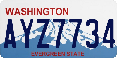 WA license plate AYZ7734