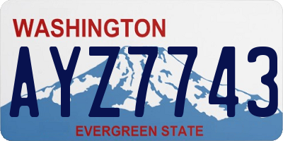 WA license plate AYZ7743