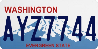 WA license plate AYZ7744