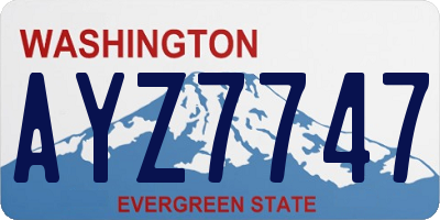 WA license plate AYZ7747