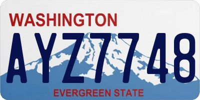 WA license plate AYZ7748