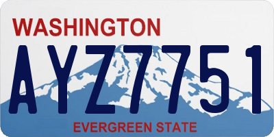 WA license plate AYZ7751