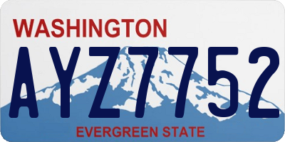 WA license plate AYZ7752