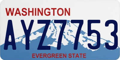 WA license plate AYZ7753