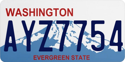 WA license plate AYZ7754