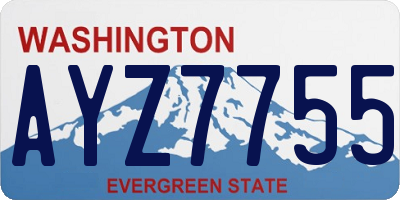 WA license plate AYZ7755