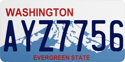 WA license plate AYZ7756