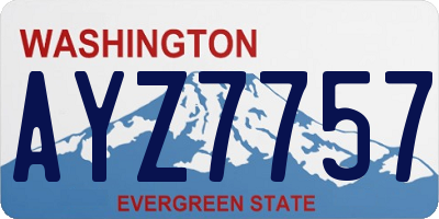 WA license plate AYZ7757