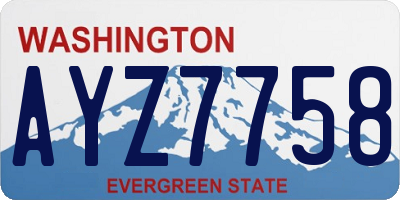 WA license plate AYZ7758