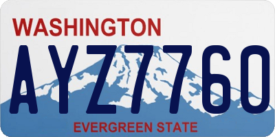 WA license plate AYZ7760