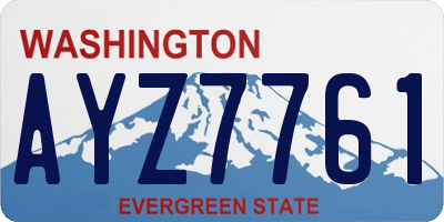 WA license plate AYZ7761