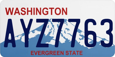 WA license plate AYZ7763