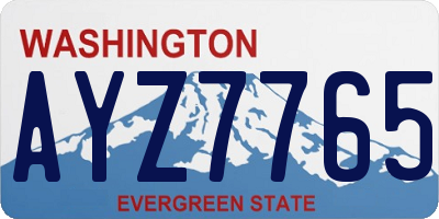 WA license plate AYZ7765