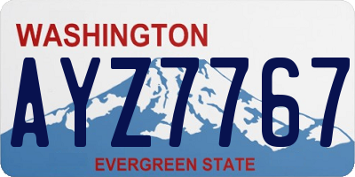 WA license plate AYZ7767