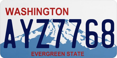 WA license plate AYZ7768