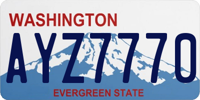 WA license plate AYZ7770