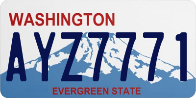 WA license plate AYZ7771