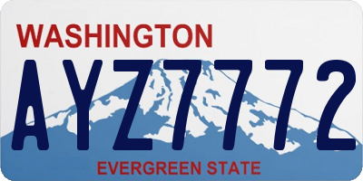 WA license plate AYZ7772