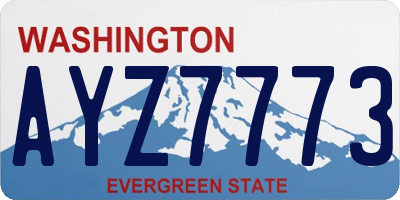 WA license plate AYZ7773