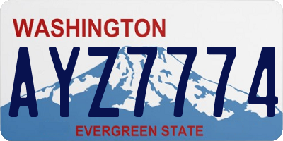 WA license plate AYZ7774