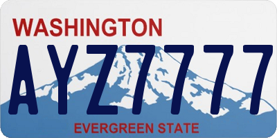 WA license plate AYZ7777