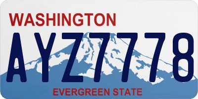 WA license plate AYZ7778