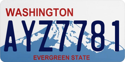 WA license plate AYZ7781